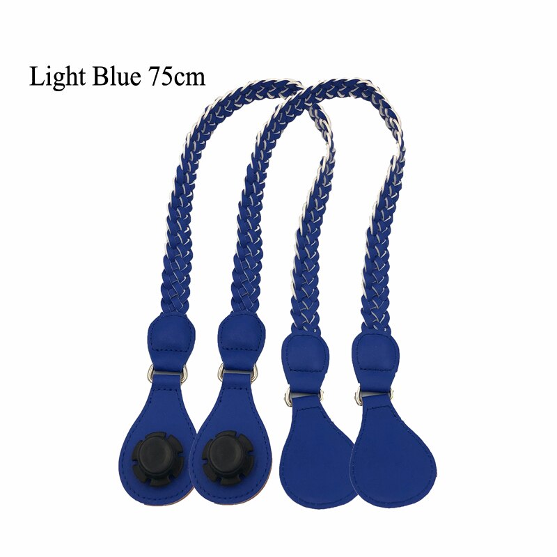 Long Faux Leather Weave Belt shoulder handle straps for Classic Mini O Bag Obag Eva women handbag shoulder bag Accessories: Light Blue Long