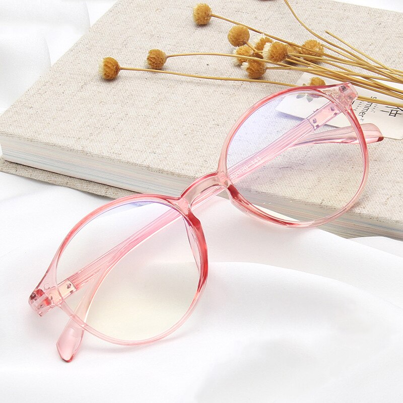 Cute Cat Eye Glasses Women Round Lens Optical Eyeglasses Transparent Plastic Frame Eyewear Anti Blue Comfort Spectacle