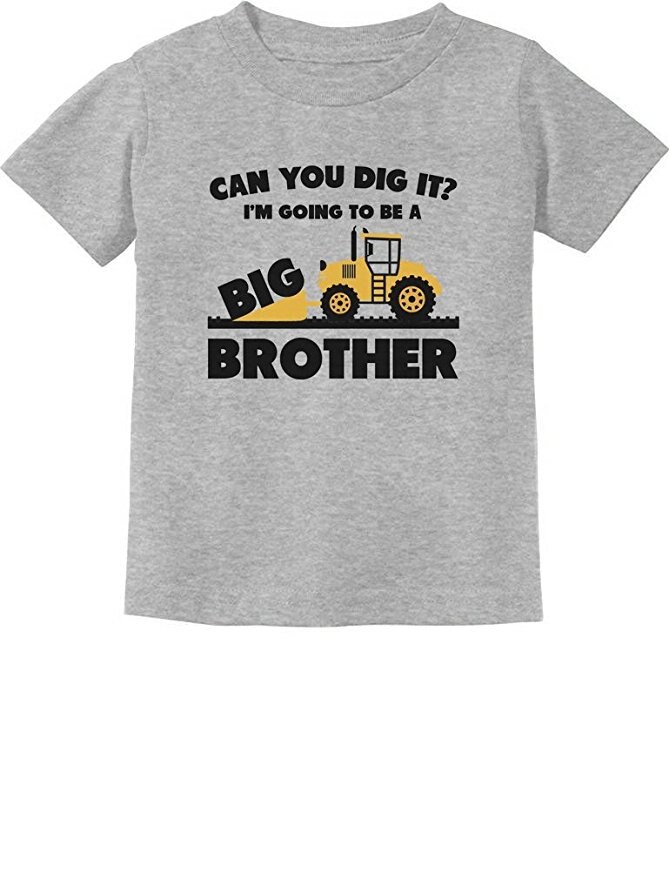 YSCULBUTOL Zomer Peuter/Baby T-shirt Unisex Korte Mouw Gaat Big Brother voor Tractor Liefdevolle Jongens t-shirt: Goud / 24M