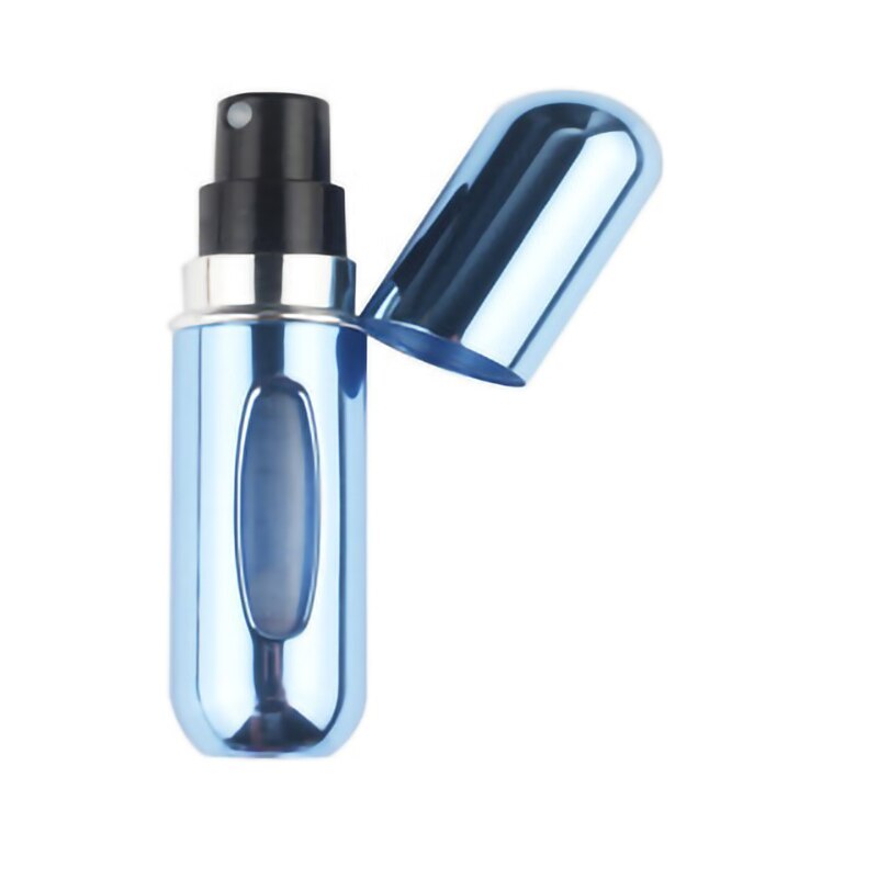 5ml Travel Accessories organizer Mini Refillable Perfume Bottle Canned Air Spray Bottom Pump Perfume Atomization for Travel need: bright blue