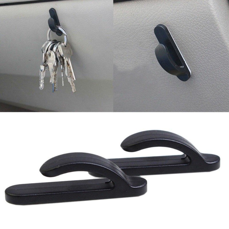 2 STKS/SET Handige Zwarte Auto Vrachtwagen Zelfklevende Haak Hanger Tas Portemonnee Organizer Houder