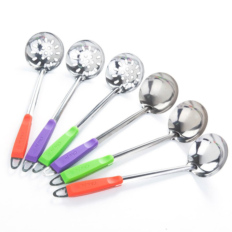 1pc Soup Spoon Ladle Colander Stainless Steel Skimmer Colander Filter Kitchen Accessories Cooking Tools Support