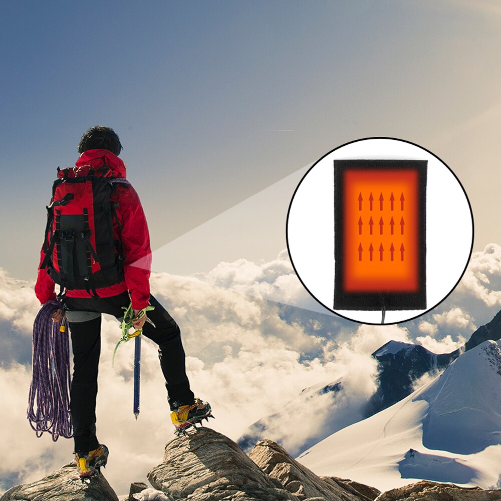1 Set USB Electric Heated Jacket Heating Pad Outdoor Themal Warm Winter Heating Vest Pads for DIY Heated Clothing
