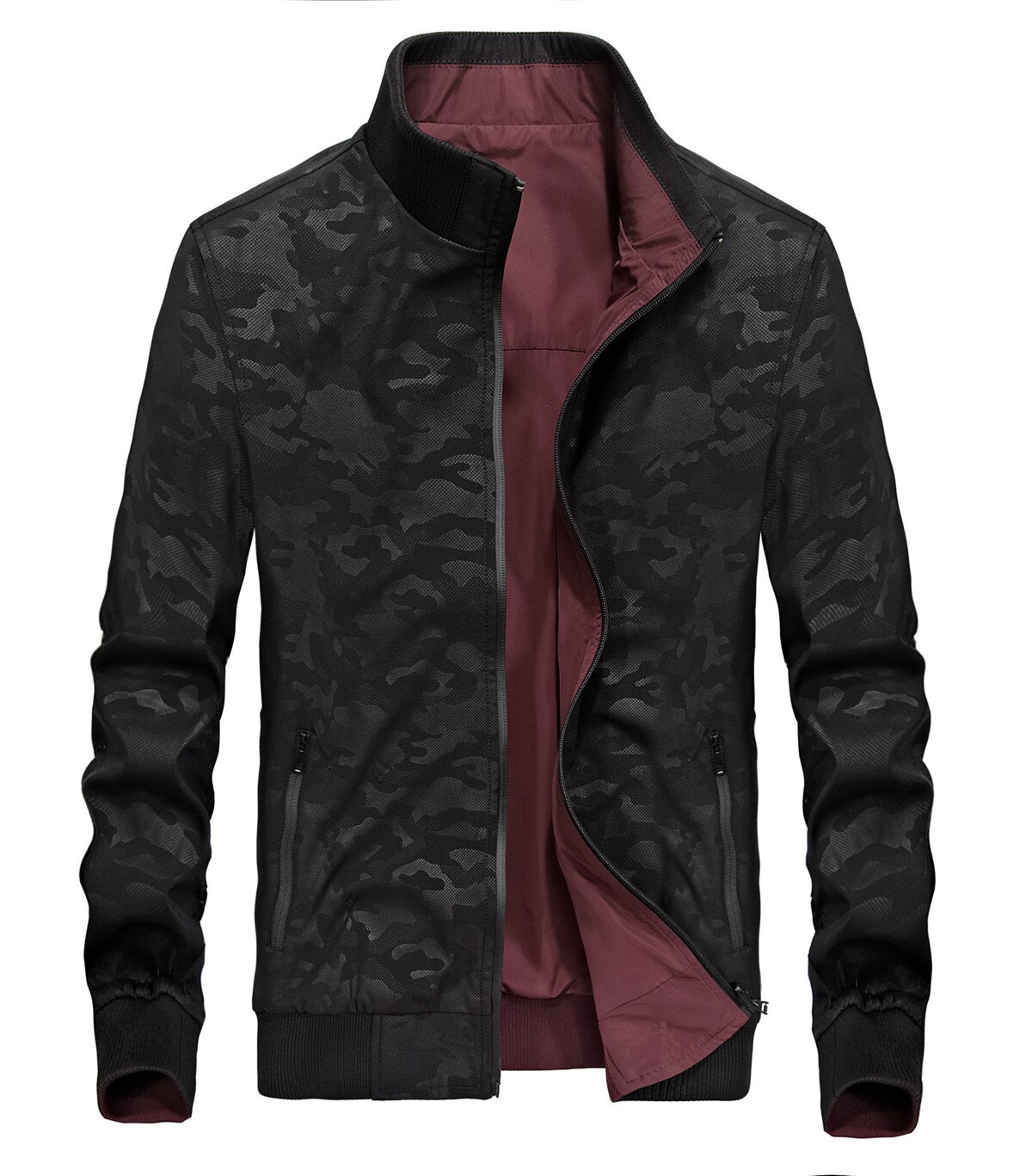 Men Two-sided Outdoor Hiking Climbing Camping Keep Warm Clothes Male Sports Training Stand Collar Jacket M-3XL Loose Coat