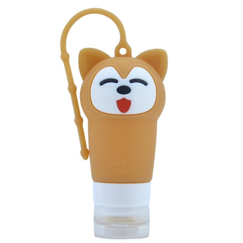 1 pièces shampooing Gel douche Lotion bouteille rechargeable stockage bouteille pots Portable Silicone voyage dessin animé ours Animal Case organisateur: 01