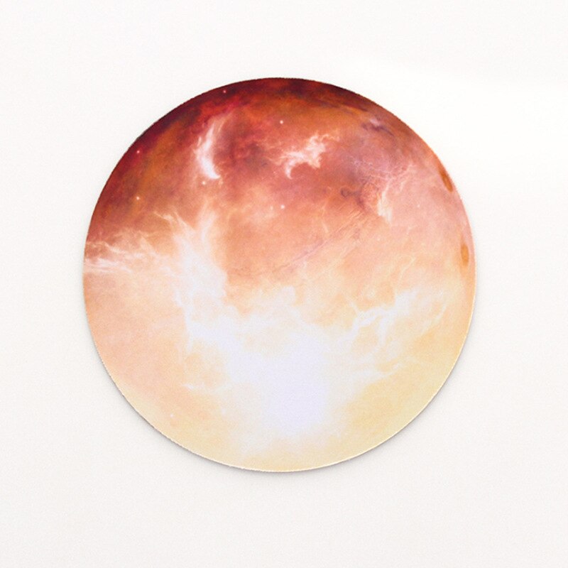 Round Celestial Mouse Pad Soft Mat For Game Computer Cap Desk Mat Pads Non-Slip Rubber Waterproof Office Marble Mouse Pad: Mars