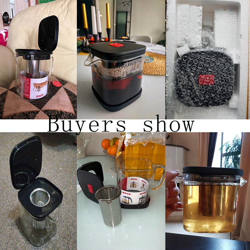 2 maten Vierkante Glazen Theepot Goede Clear Borosilicat Met 304 Roestvrijstalen Theefilter Zeef Warmte Thee koffie Pot Set Waterkoker tool