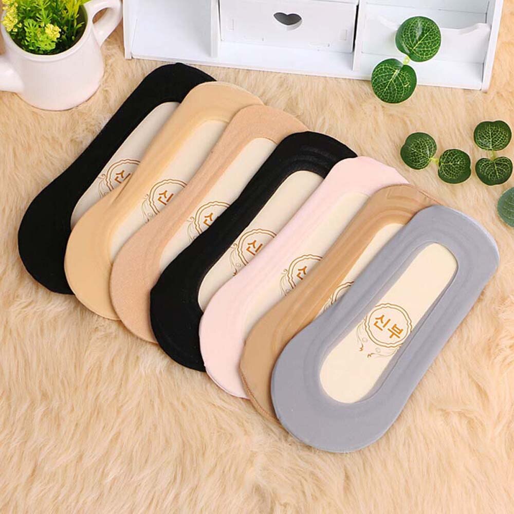 1 paire de chaussettes d'été en coton à fleurs et dentelle pour femmes, confortables, antidérapantes, invisibles, à la cheville, élastiques, courtes