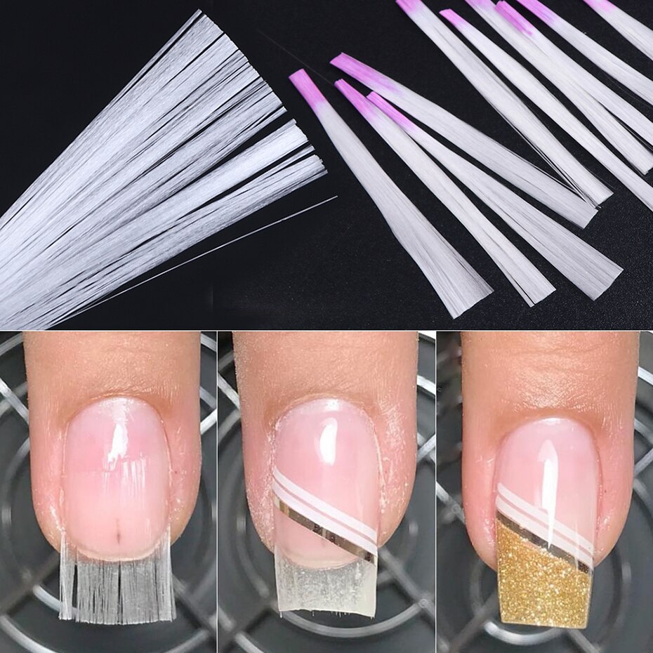 1m/2m/5m Nail Art Fiberglass For Nail Extension Building Clear Nails Fibernails Silk Acrylic Tips With Scraper Manicure SA1578