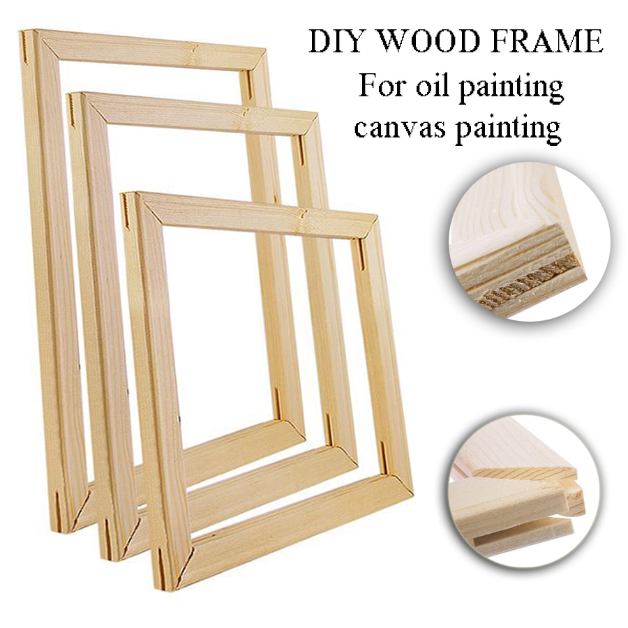 Natural Wood Photo Frame oil Painting by number Frame Wall Art Large DIY Canvas Paintings Frame Posters Hanger Frame Home Decor