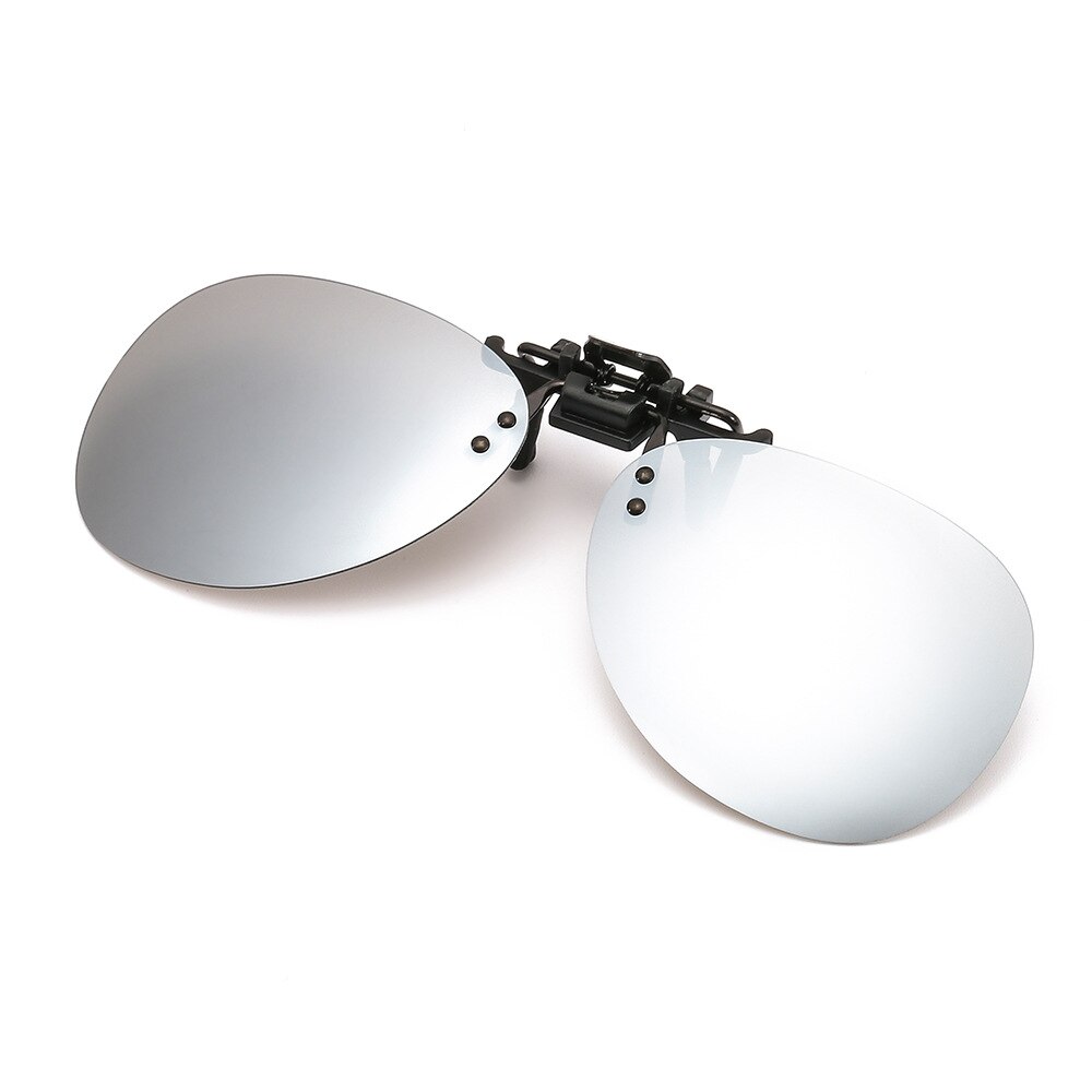 Nattesyn klip på driverbriller kørebriller polariserede solbriller rund form: Sølv