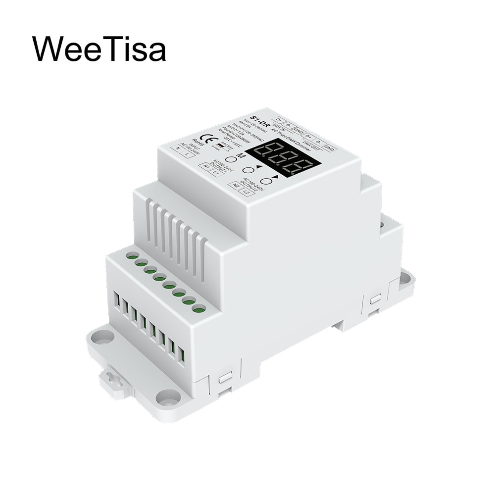 DMX512 LED Dimmer AC 220 V 230 V 110 V 2 Kanaals Dimbare Triac DMX Controller DIM Rail Bulb Lamp licht Triac Dimmer S1-DR
