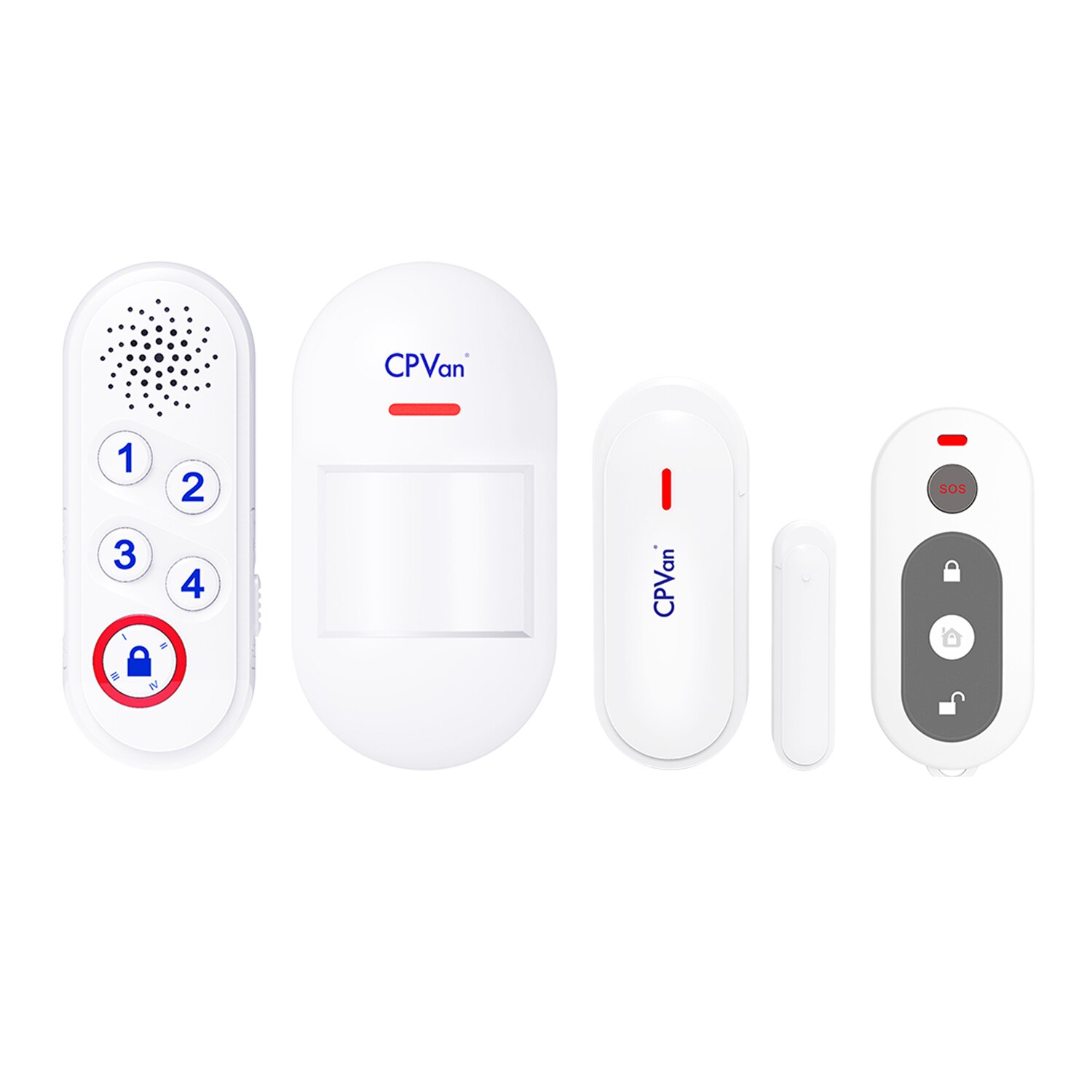 CPVan Wireless Security Alarm System Kits 4 in 1 PIR Motion Detector /Alarm Host /Window Door Sensor /remote Controller: French