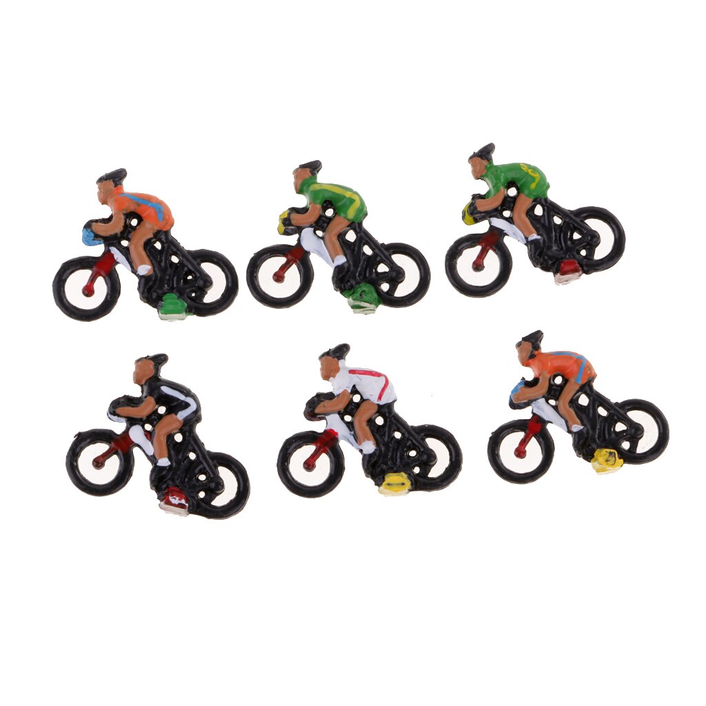 12 Stuks Diy Plastic Fietser Rider Miniatuur Model Collectibles Craft Voor Poppenhuis Trein Spoorweg Layout Onderdelen 1:87 Ho Schaal