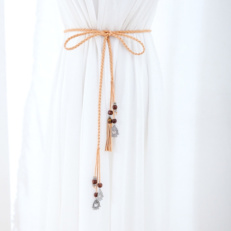 Cuerda de cintura Mujer Nudo Cintura Cuerda Trenzada Cinturón Accesorio para camisa de vestir