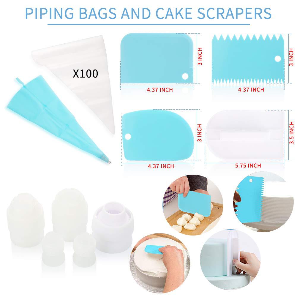 170 PCS Cake Decorating Supplies Kit Baking Set with Icing Piping Tips & Russian Nozzles Bakeware Set