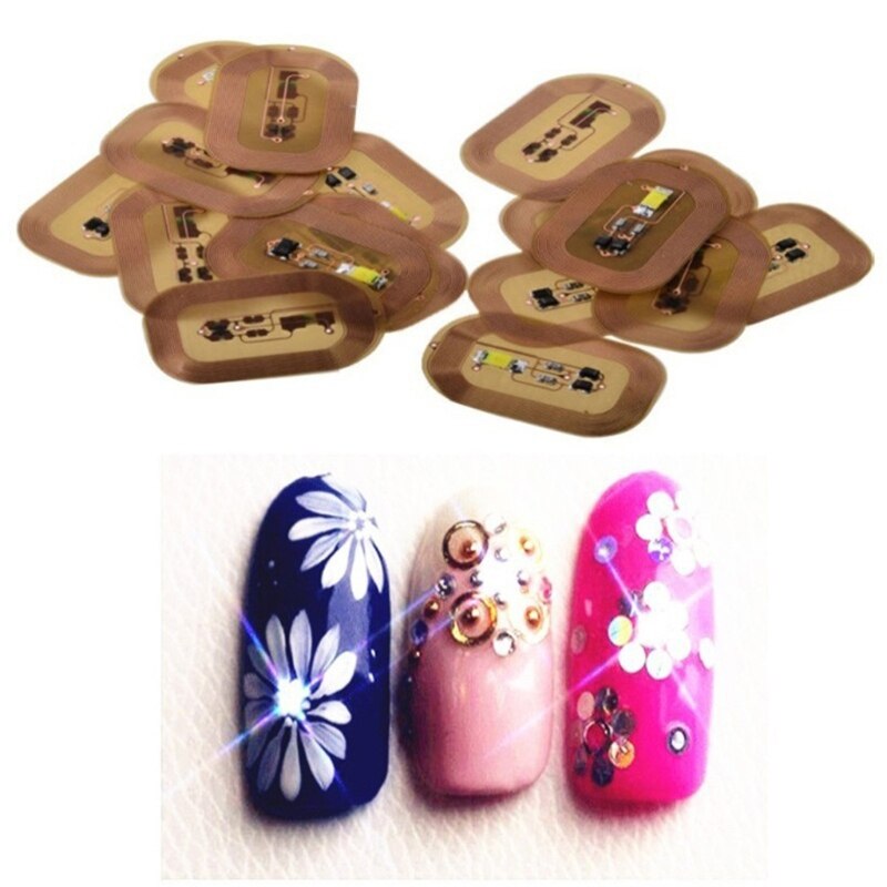 Vrouwen Nfc Nail Art Tips Stickers Diy Telefoon Led Licht Flash Party Decor Nail Tips