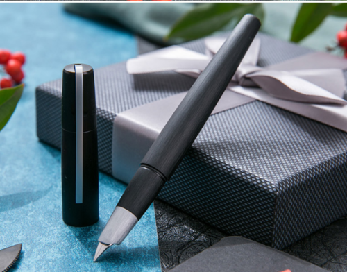 MSBH2000-1 Vulpen Inkt Pen Fine Nib Converter Pen Zwart Geborsteld Aluminium Briefpapier Kantoor schoolbenodigdheden