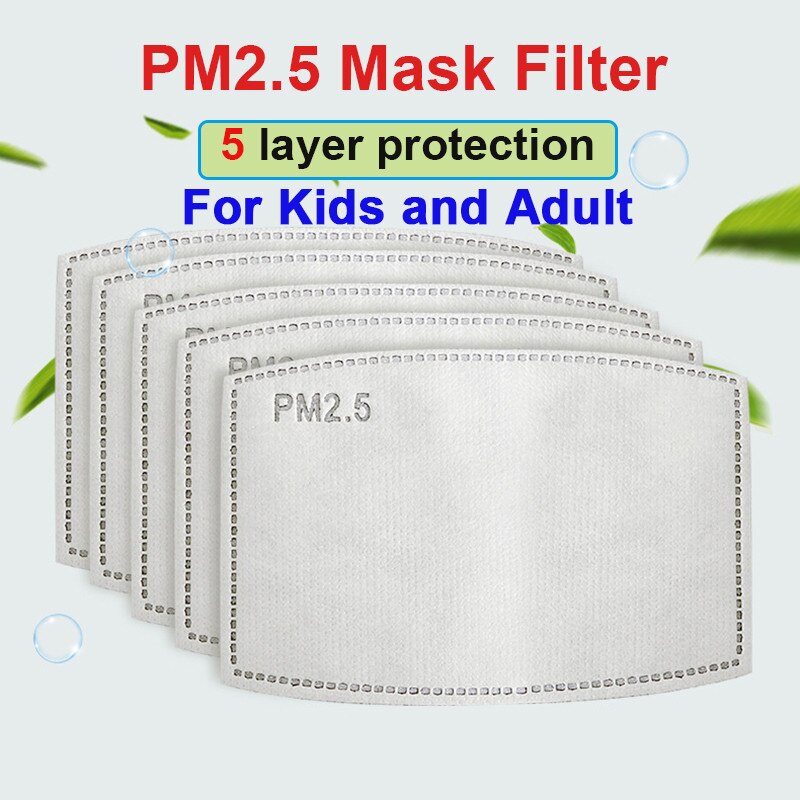 Masque facial pour enfants et adultes, filtre PM 150, pour protection buccale, respirant, contre la grippe, Pollution de l'air, 2.5 pièces