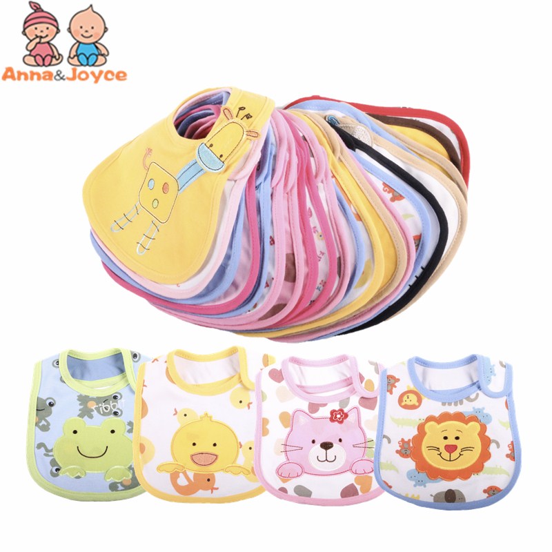 Bavoirs en coton imperméables pour bébés, 30 pièces/lot, ventes mixtes, pour garçons ou filles, trk0010