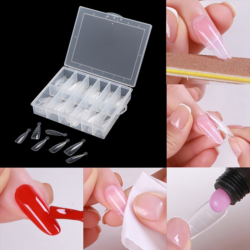 120Pcs Natuurlijke Uitbreiding Valse Nail Art Tips Gel Diy Manicure Gereedschap Accessoire Nail Uitbreiding Formulieren