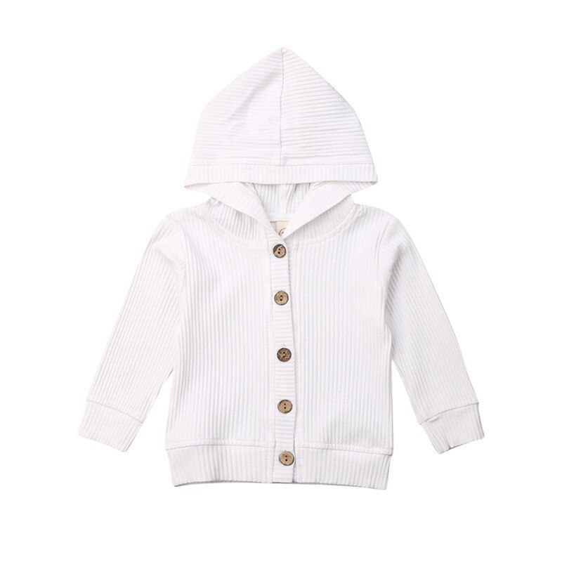 Pudcoco Baby Baby Meisje Kleding Hooded Button Jas Herfst Winter Jas Kinderen Bovenkleding 0-24M: WHITE / 18m