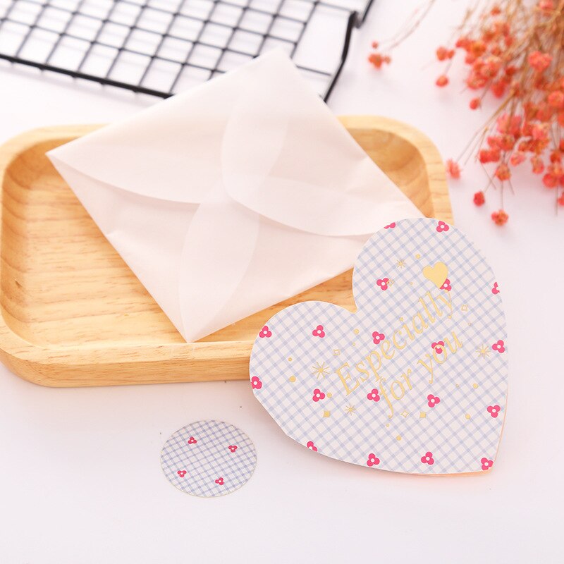 10pcs/set greeting card blessing language cardheart-shaped folding message card birthday business card: Especially (10pcs)