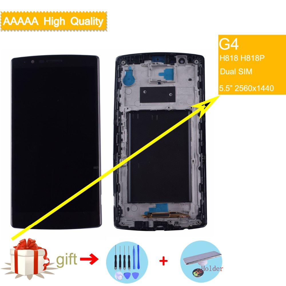 Original LCD Dual SIM Display For LG G4 LCD H818 H818P Touch Screen Digitizer with Frame for LG G4 H818 LCD Display assembly