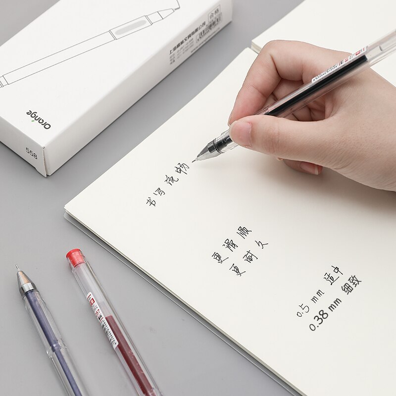 1 pc Simple Gel Pen Black Pen 0.5mm 0.38 mm Needle 3 Colors Normal Student Exam Signature Pen School Office Supplies
