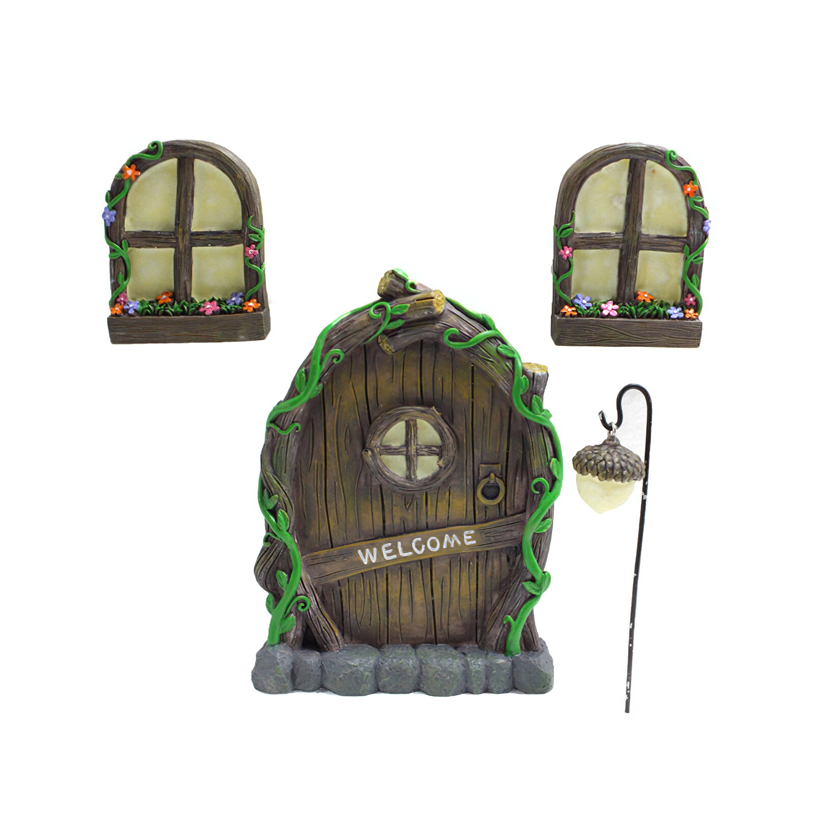 Bomen Gezicht Deur Venster Hars Decoratie Van Garden Fairy Deur Tuin Voor Outdoor Mysterieuze Binnenplaats Tuinbeelden Sculpturen