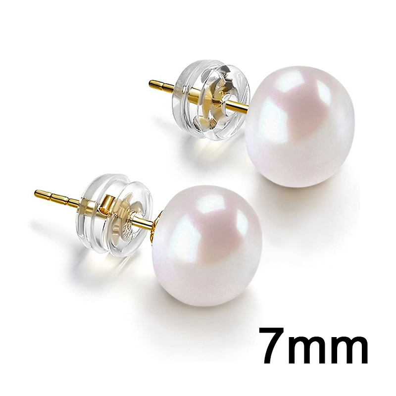 Huitan-pendientes redondos de perlas de imitación para mujer, accesorios minimalistas para las orejas, pendientes elegantes para adolescentes, joyería clásica Simple: Rodio plateado