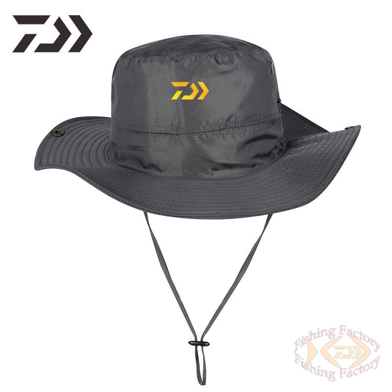 Daiwa Unisex Fishing Caps Bucket Hat Outdoor Uv Protection Adjustable Breathable Fishing Hats Solid Wide Brim Cap