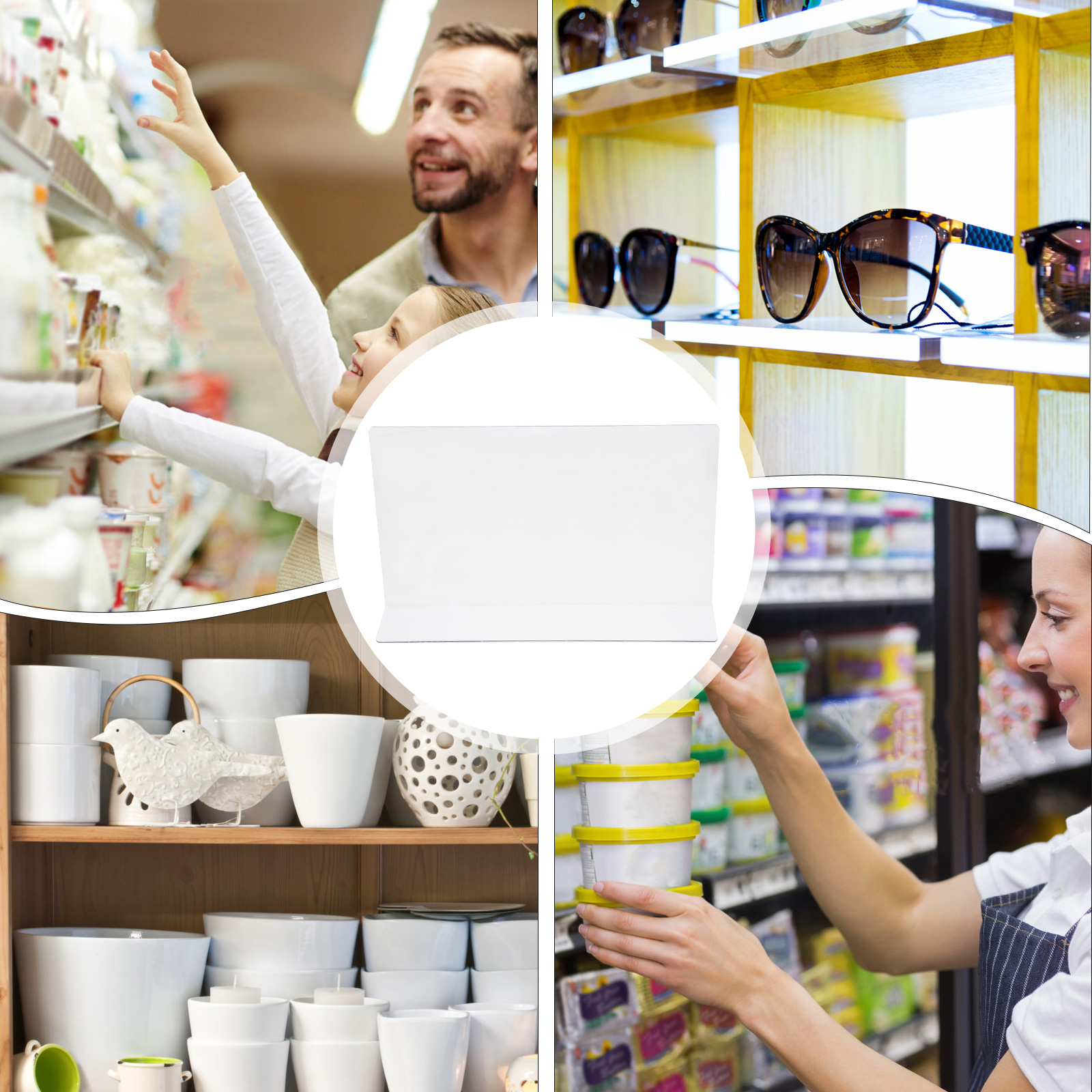 10 pezzi divisori per scaffali scheda di classificazione delle merci separatore del negozio tabellone per materie primo in plastica ganizer per la conservazione della casa Schermo al dettaglio