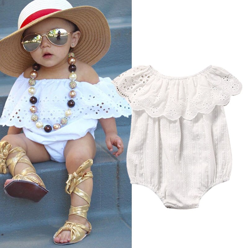 Zomer Mode Pasgeboren Baby Baby Meisje Ruches Bodysuit Korte Mouw Jumpsuit Outfits Leuke Babies Kids Sunsuit Kleren