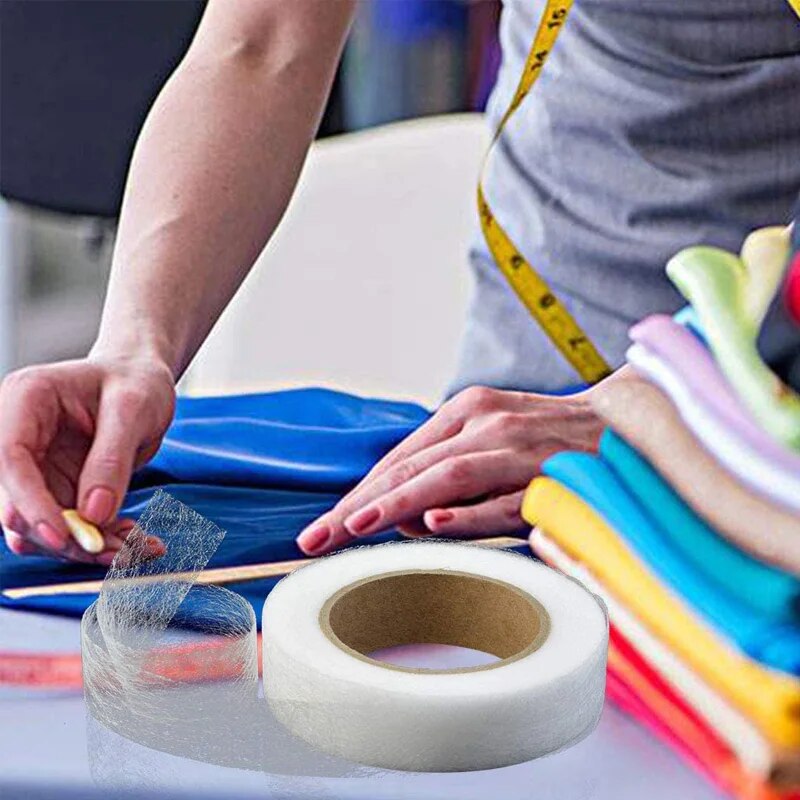 Cinta adhesiva de fusión de tela de 65 yardas, cinta adhesiva para dobladillo, cinta para planchar en el dobladillo para pantalones, vestidos, ropa, cortinas, tira adhesiva para dobladillo