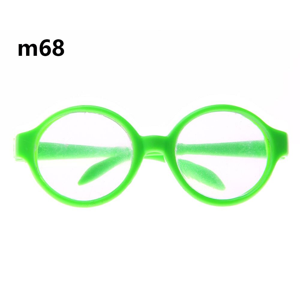 Colorful Doll Glasses Clear Lens Round Frame Eyewear Miniature Eyeglasses Fit 18 Inch Playing House Cool Girl Accessory: m68