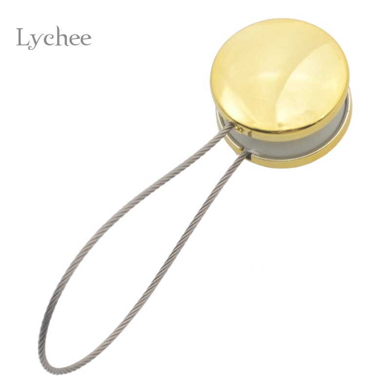 Lychee Leven 1 Stuk Goud Zilver Magnetische Gordijn Gesp Houder Tieback Ronde Gordijnen Holdback Gordijn Accessoires: Gold