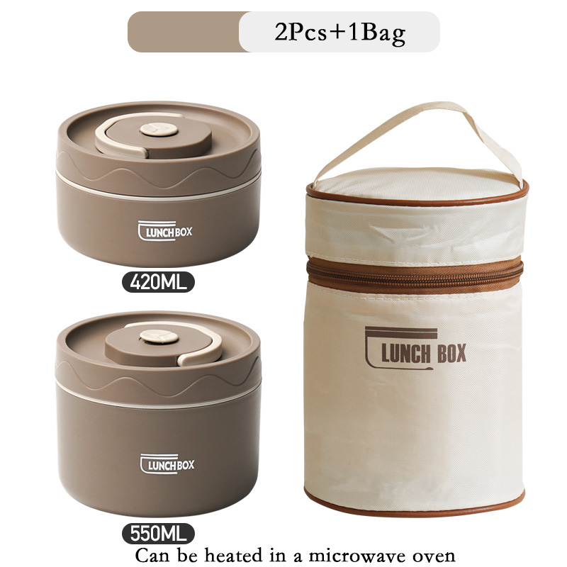 Leakproof Bento Box for Adults with Lunch Bag and Tableware Insulated Stainless Steel Lunch Box High Capacity Portable Snack Box: Yellow