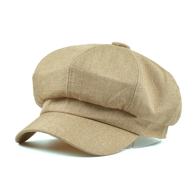 Gorro de algodón estilo británico para hombre, gorra de algodón Ascot, Beckham, color caqui, Estilo Vintage, boina octogonal, primavera y verano: khaki