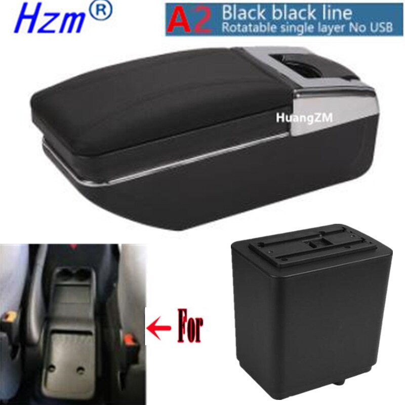 For Citroen Berlingo Armrest Retrofit parts For Peugeot Partner tepee Car Armrest Storage box car accessories Charging USB LED: A2 style black line