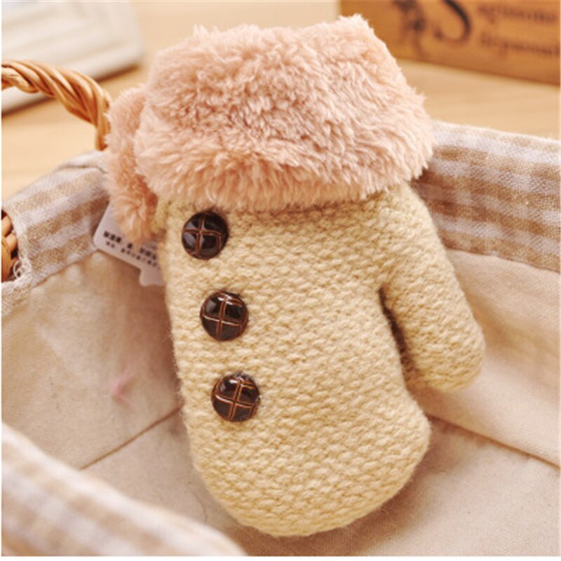Baby Handschuhe Volle Finger Junge Mädchen Handschuh Kleinkind Baumwolle betroffen Blatt Winter Warme Handschuhe Kleinkinder Gestrickte Fäustlinge für 1-4Y Baby: Typ 2