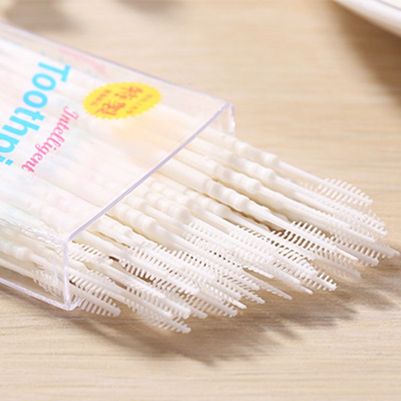 Dubbele Vierkante Boxed Ultrafijne Floss Pick Tandenstoker Tandenstokers Lijn Smart-50 Sticks