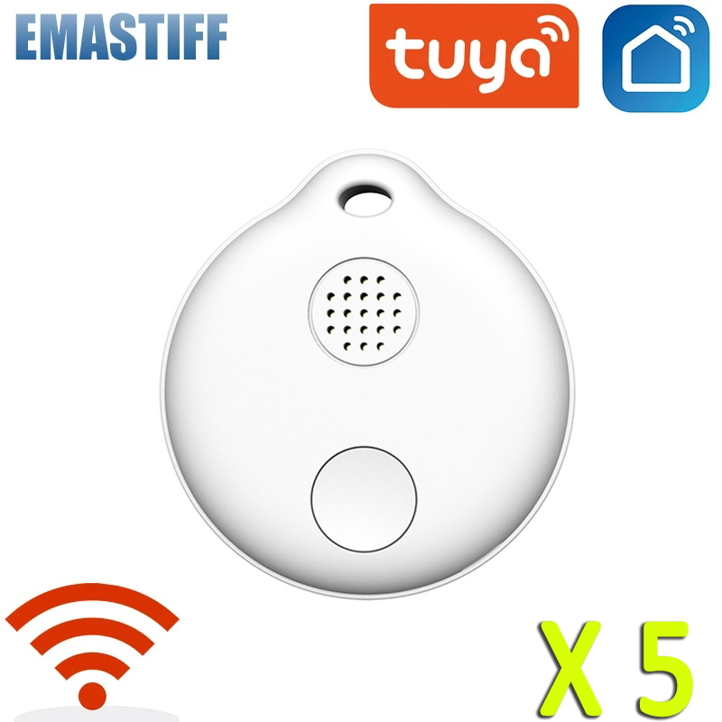 5pcs white Tuya Smart Life Smart Tag Wireless Bluetooth Tracker Child Bag Wallet Key Finder Locator Anti Lost Alarm Tracker