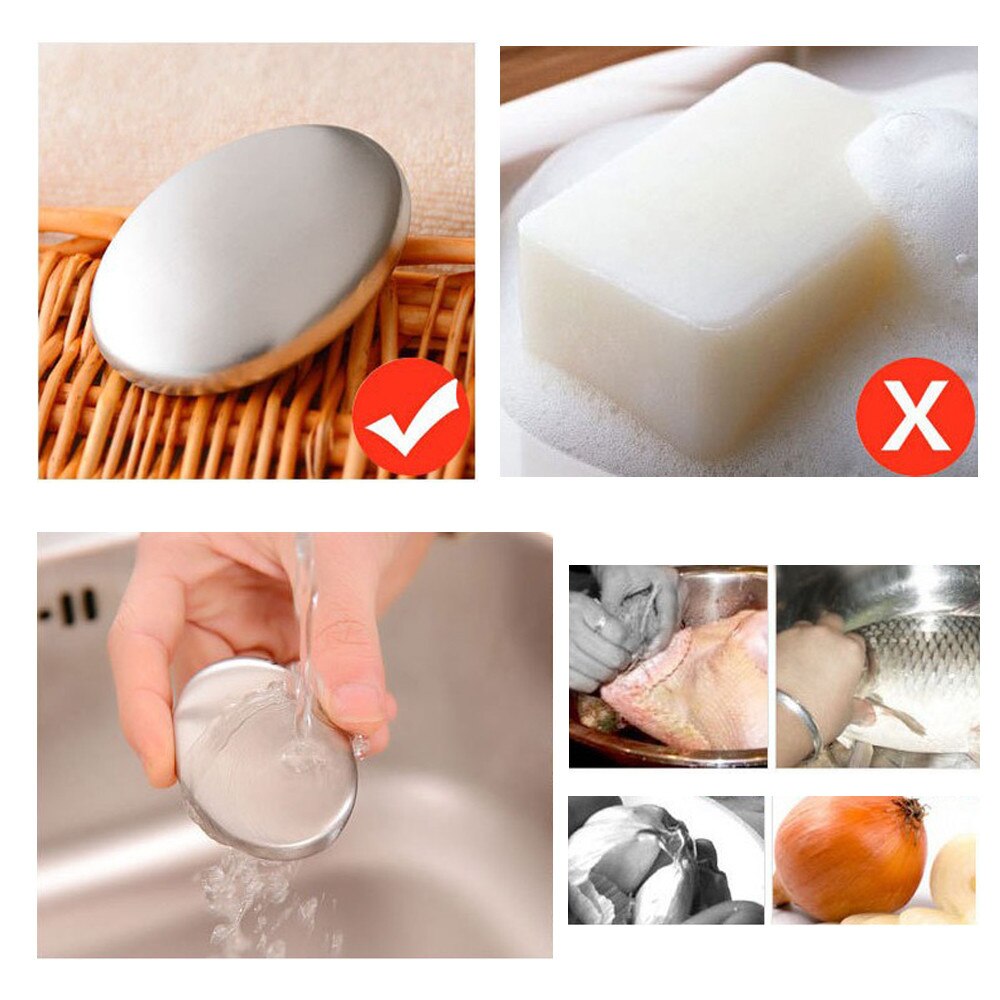 Magic Soap Odor Remover Stainless Steel Soap Kitchen Bar Eliminating Odor Remover Stainless Steel Soap Kitchen Bar Gadget Tools