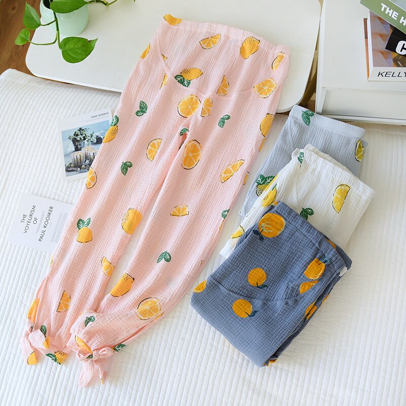 Maternity Adjustable Pajama-pants Cotton Spring Summer Thin Loose Homewear Pregnant 2022 Autumn Postpartum Home Trousers Pijama