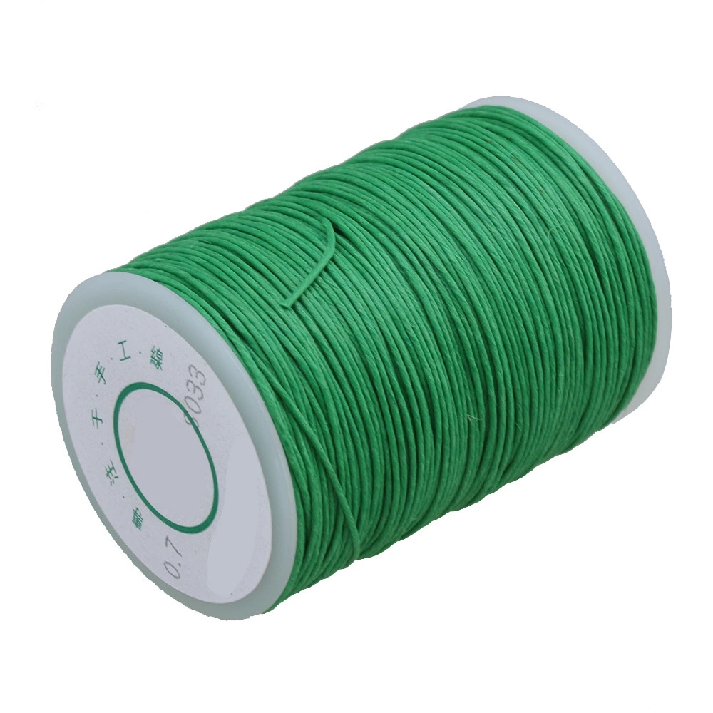 Green 0.7mm Dia Handwork Leather Sewing Craft Hemp Round Waxed Thread