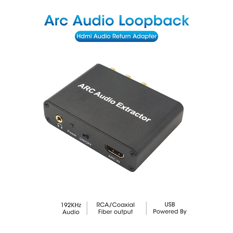 HDMI Audio Back Adapter ARC To Audio Return Adapter Fiber Optic Coaxial 3.5mm Audio Output Converter USB Analog Audio Converter
