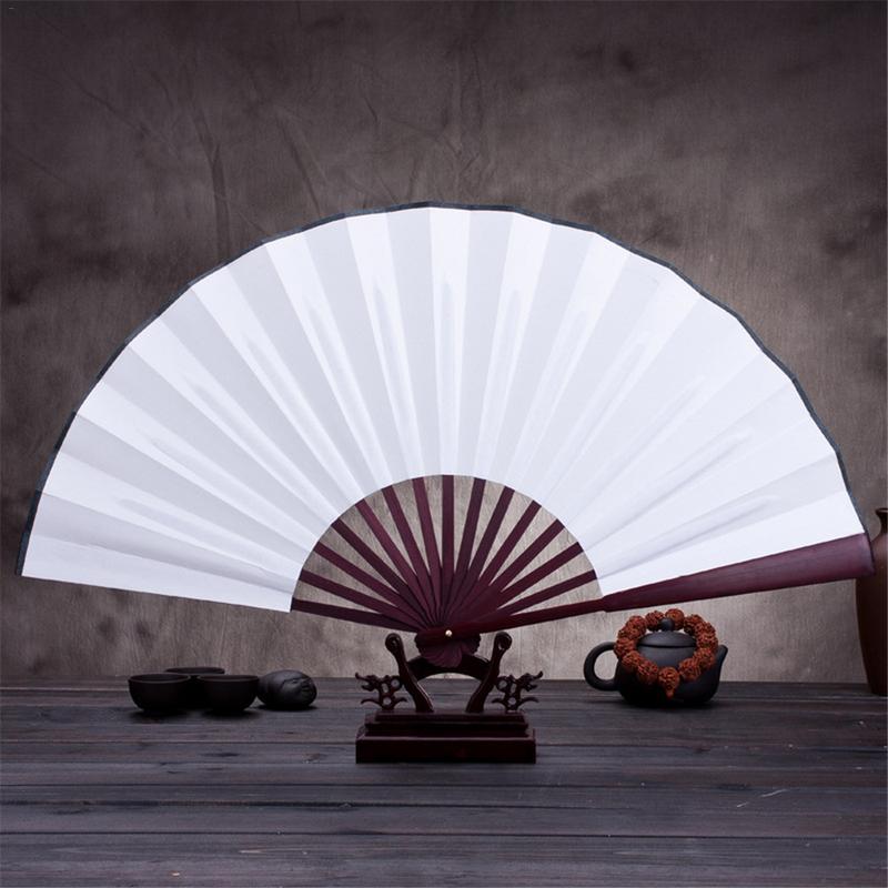 10.6 Inch/13 Inch Zijden Doek Blank Chinese Vouwen Fan Houten Bamboe Oudheid Vouwen Ventilator Voor Kalligrafie Schilderen Thuis decor