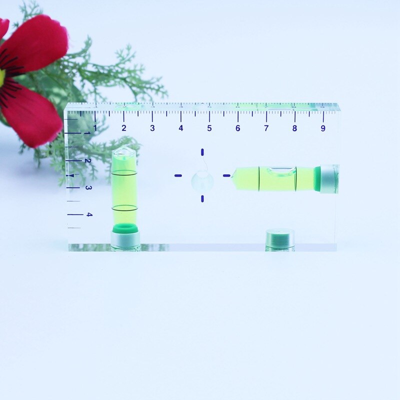 QASE High Precision Transparent Two Directions Level Bubble Mini Spirit Level Length 95mm