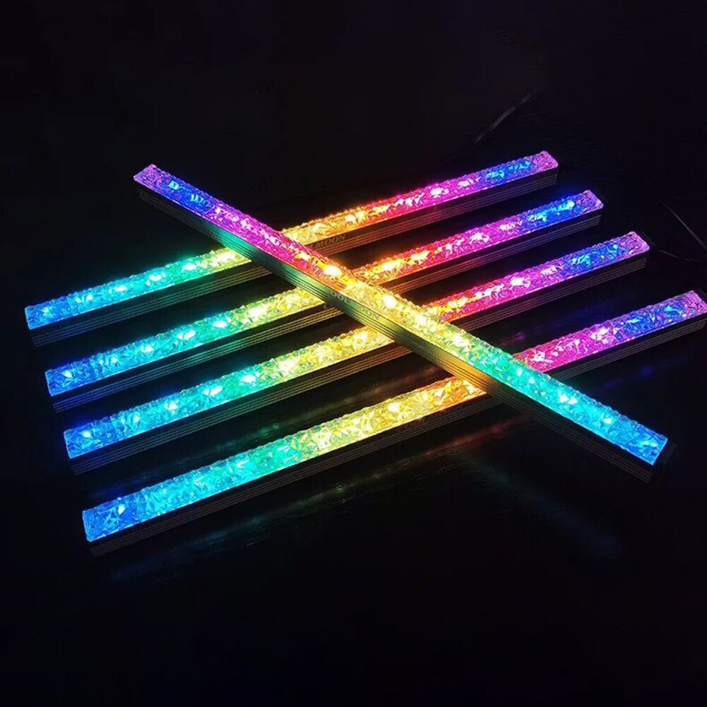 Diamond Lens RGB LED Light Bar Desktop PC Computer Case Decorative Light,Small 4Pin + 5V ARGB interface male and female